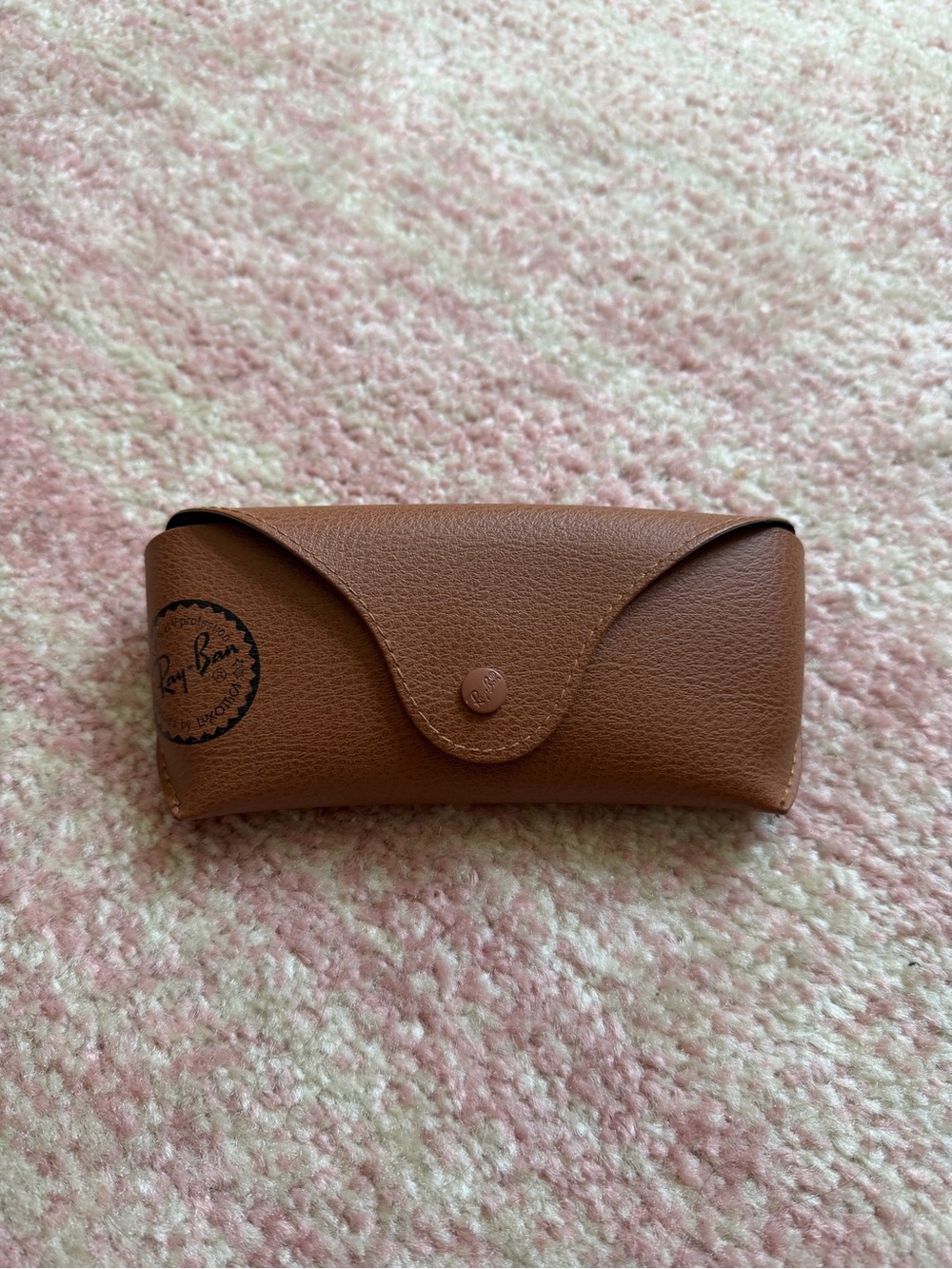 Ray-Ban Brown Pebbled Leather Sunglass Case